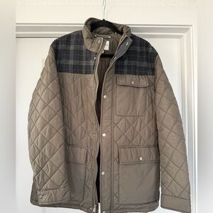 Cole Haan Signature Mixed Media Quilted Jacket (color: Olive)